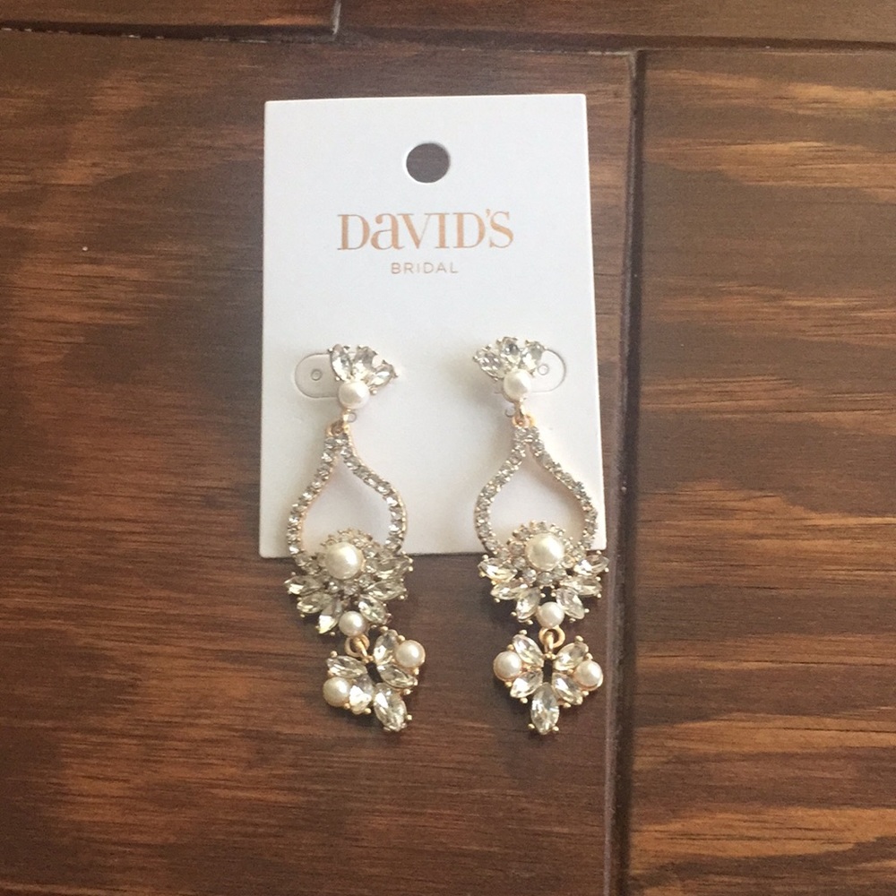 David’s Bridal gold earrings